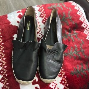 Chic Black Leather Slip-Ons